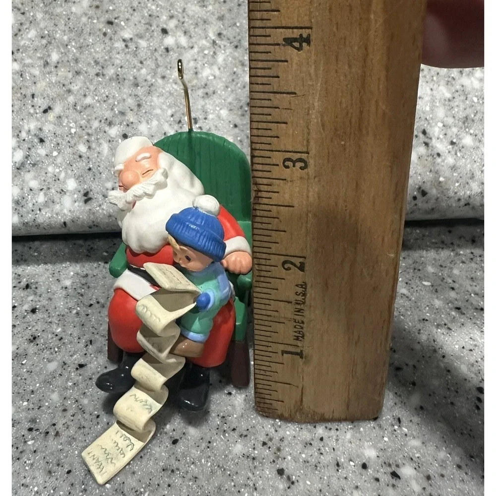 HALLMARK‎ Keepsake 1995 DREAM ON Santa & Child Wish List CHRISTMAS ORNAMENT